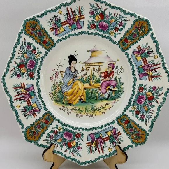 Vintage Ardalt Chineserie Asian Ceramic Decorate Plate 4602/b Made in Italy